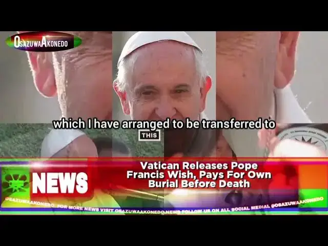 Video thumbnail for Vatican Releases Pope Francis Wish, Pays For Own Burial Before Death