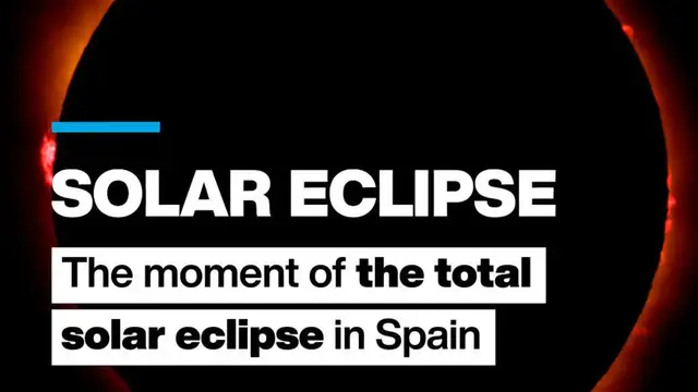 Video thumbnail for The moment of the total solar eclipse in Spain