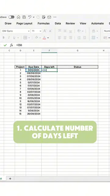 Video thumbnail for Create a deadline tracker in #Excel, and never miss a project deadline anymore!