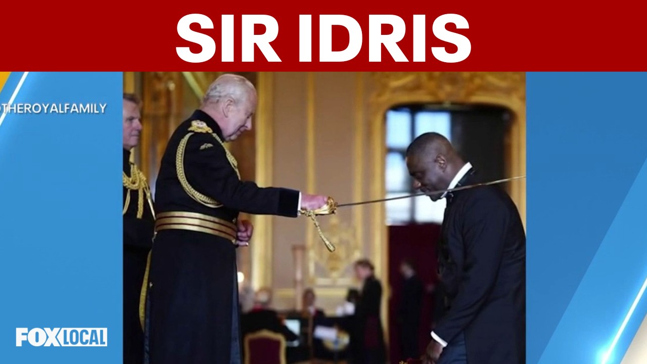 Video thumbnail for Idris Elba knighted by King Charles at Windsor Castle