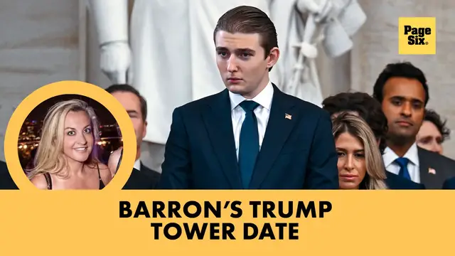 'Video thumbnail for Barron Trump shut down a whole floor of Trump Tower for a date'