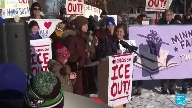 Video thumbnail for Protest erupts in Minneapolis after fatal ICE shooting of activist