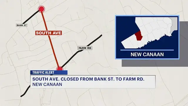 Video thumbnail for South Avenue closed as Aquarion work continues in New Canaan