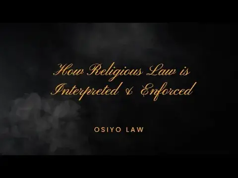 Video thumbnail for How Religious Law is Interpreted & Enforced