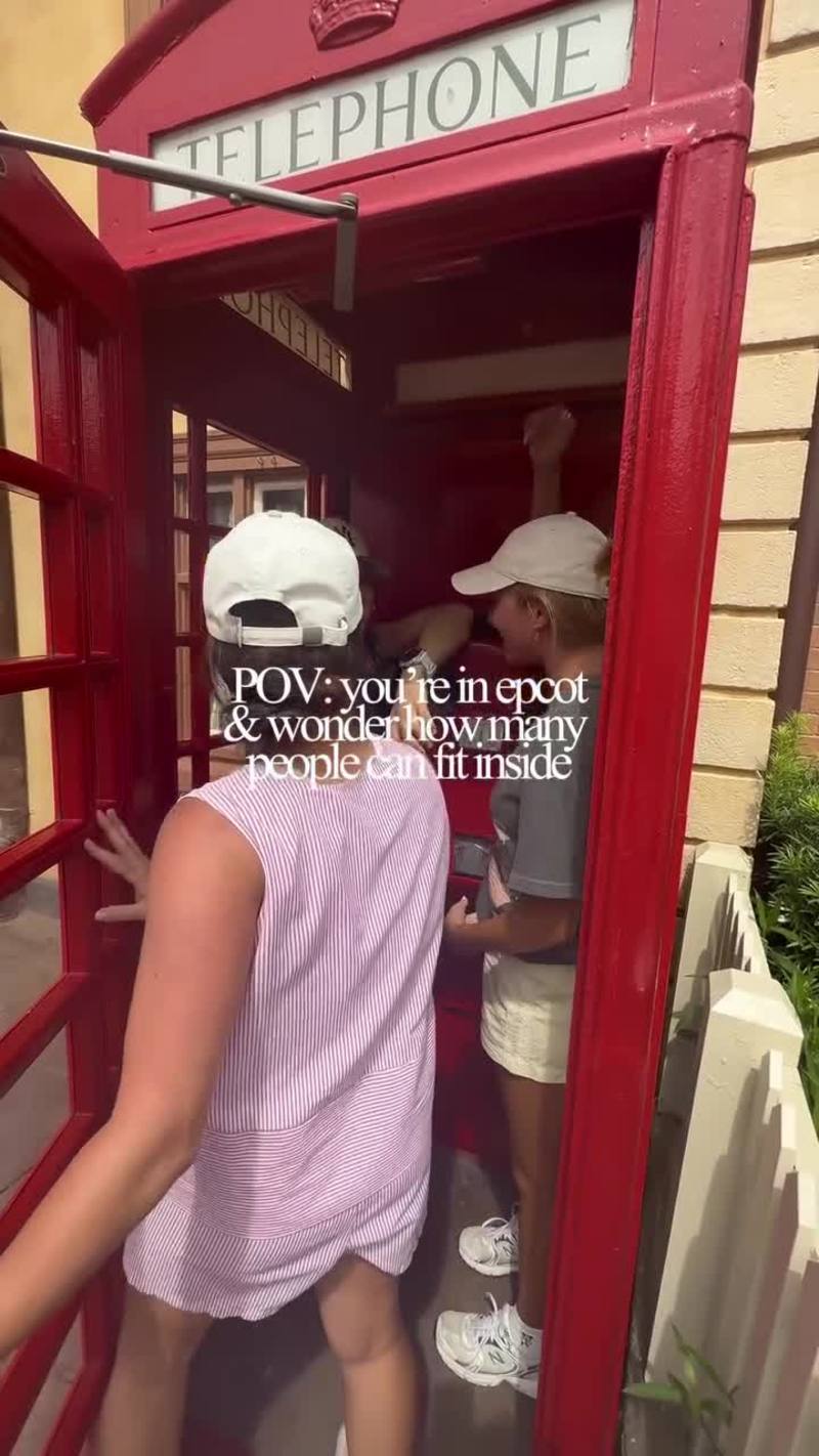 Video thumbnail for Friends Pile into an Epcot Phone Booth for a Hilarious Squeeze