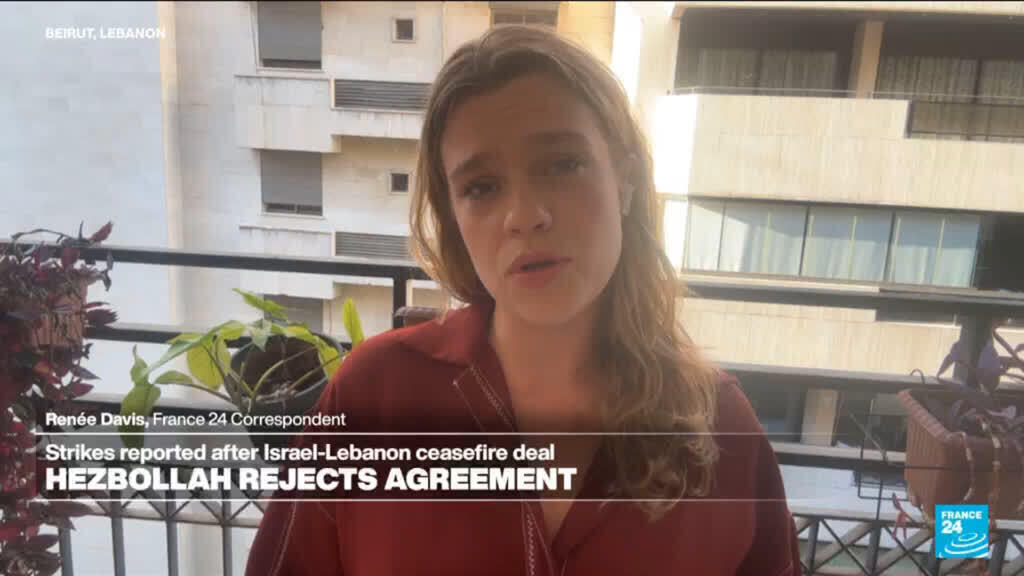 Video thumbnail for Hezbollah rejects latest ceasefire agreement as Israeli strikes kill 4 in Lebanon