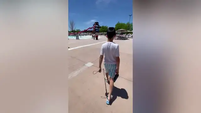 Video thumbnail for Sister Helps Blind Brother Experience Water Slide For First Time | Happily TV