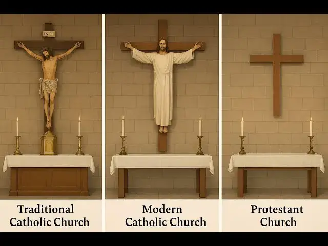 'Video thumbnail for Why Do Protestants Display a Bare Cross Instead of a Crucifix?'