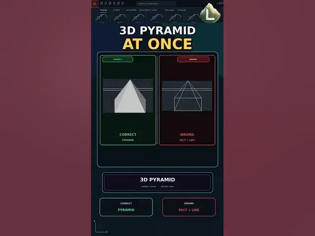 Video thumbnail for Make a 3D Pyramid in AutoCAD with PYRAMID