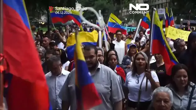 Video thumbnail for Supporters of María Corina Machado march across Latin America ahead of Nobel ceremony