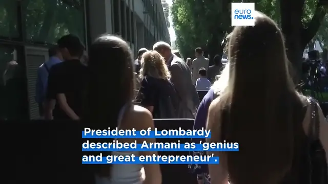 'Video thumbnail for Thousands pay their last respects to Giorgio Armani, private funeral on Monday'