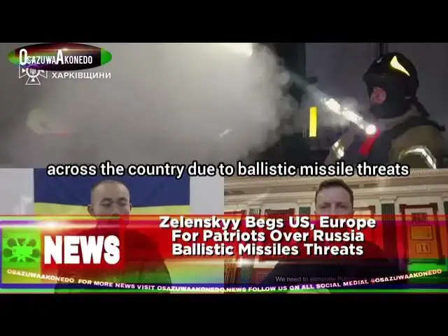 Video thumbnail for Zelenskyy Begs US, Europe For Patriots Over Russia Ballistic Missiles Threats