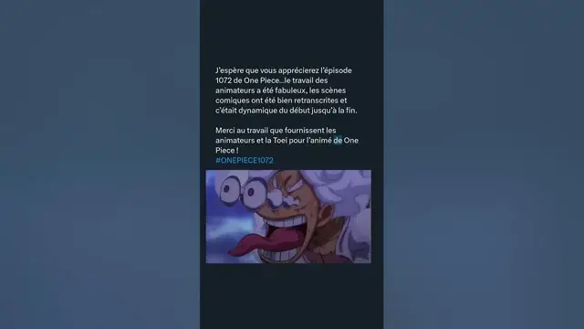 Video thumbnail for J’espère que vous apprécierez l’épisode 1072 de One Piece…