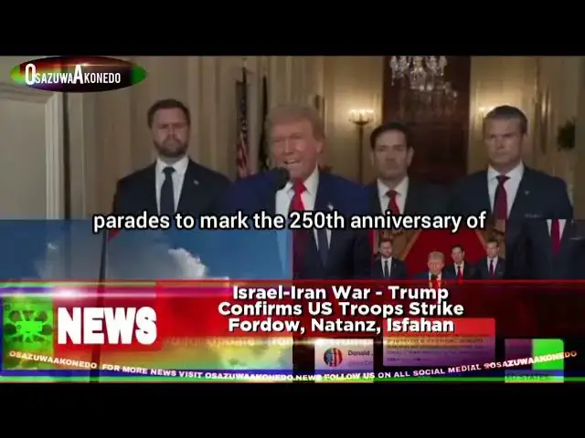 Video thumbnail for Israel-Iran War - Trump Confirms US Troops Strike Fordow, Natanz, Isfahan