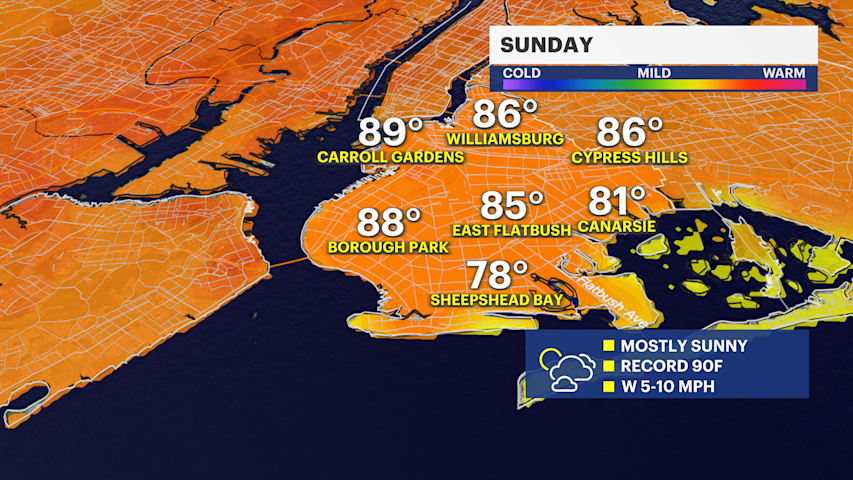 Video thumbnail for Sunny and warm Sunday for Brooklyn