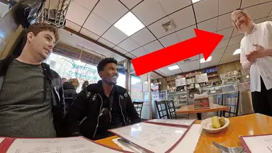'Video thumbnail for Black Guy Orders in Yiddish at Jewish Restaurant, Everyone Shocked'