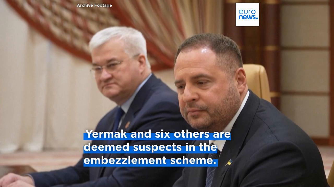 Video thumbnail for Zelenskyy's ex-chief of staff named as suspect in major corruption probe