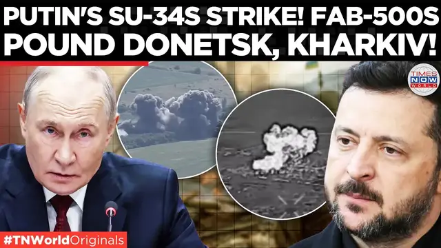 Video thumbnail for SU-34 STRIKES: Russian FAB-500 Bomb Offensive Hits Ukrainian Deployment Areas | Times Now World