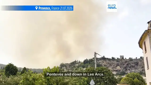 Video thumbnail for Wildfire in southern France under control, blaze rages on in Spain