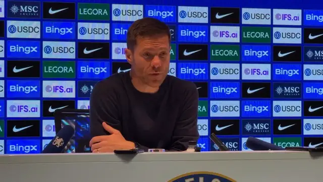 Video thumbnail for UK: Chelsea's Xabi Alonso speaks after 6-3 win over Leeds United.