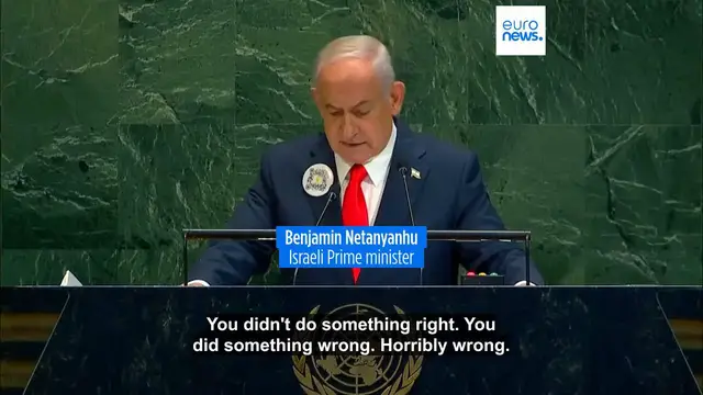 'Video thumbnail for 'Lay down your arms' and free hostages now, Israel's PM Netanyahu tells Hamas at UNGA'