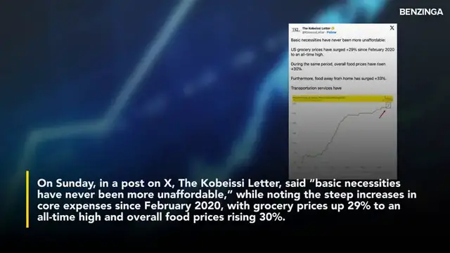 'Video thumbnail for US Households Grapple With 29% Grocery Surge, As Dollar Loses 25% Of Value- 'Affordability Is Still Getting Worse,' Says'