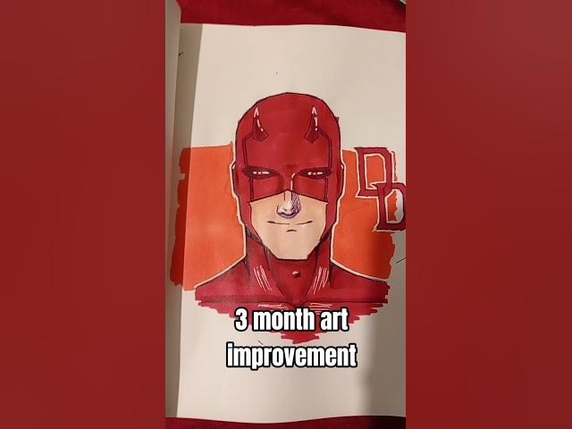 Video thumbnail for 3 month art improvement😳 #art #drawing #artist #shorts #trend #viral #fypviralシ #fyp #daredevil
