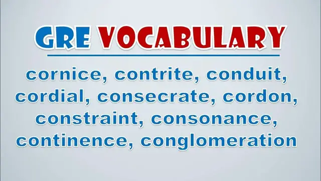 Video thumbnail for GRE Vocabulary: Cornice, Contrite, Conduit, Cordial, Consecrate, Cordon, Constraint, Consonance