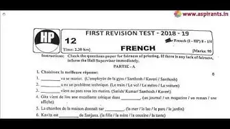 Video thumbnail for 12th French Common First Revision 2019 - Question Paper | Team Aspirants