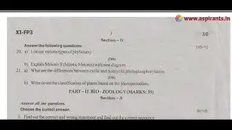 Video thumbnail for 11th Biology Public Exam Model Question Papers 2019 (Full Portion Test - 3) | (English Medium)