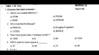 Video thumbnail for 11th Computer Science First Mid Term Question Paper 2019-20 | Tirunelveli District | English Medium