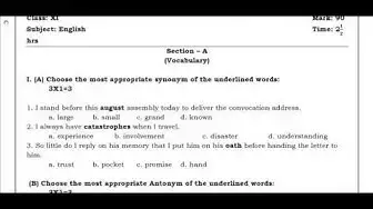 Video thumbnail for 11th English Public Exam March 2019 - Model Question Papers - 3 (Dharmapuri District)