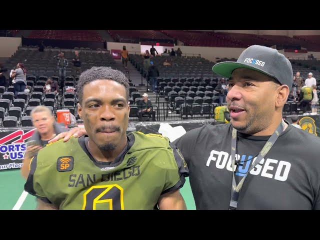 Video thumbnail for Carlos Thompson, Wide Receiver For San Diego Strike Force | Team NO Sleep Post Game 🏈