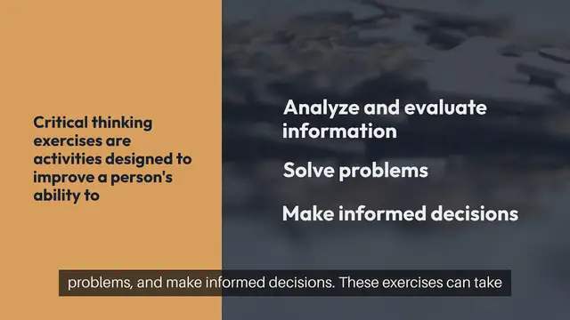 Video thumbnail for Critical Thinking Exercises