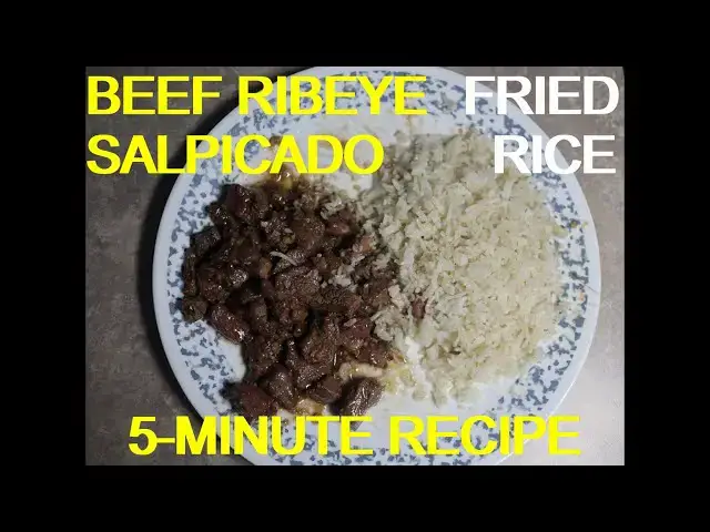 Video thumbnail for Filipino Spanish BEEF SALPICADO/SALPICAO STEAK W/ GARLIC FRIED RICE. Easy Filipino Homemade Recipe.