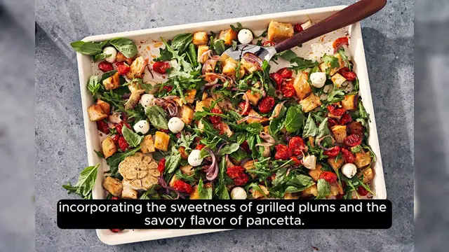 Video thumbnail for Grilled Plum & Pancetta Panzanella Salad Recipe