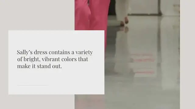 Video thumbnail for What colors are in Sally dress?