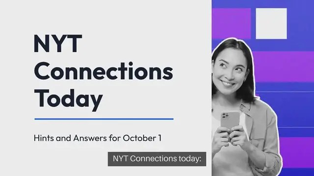'Video thumbnail for NYT Connections today: Hints and answers for October 1'