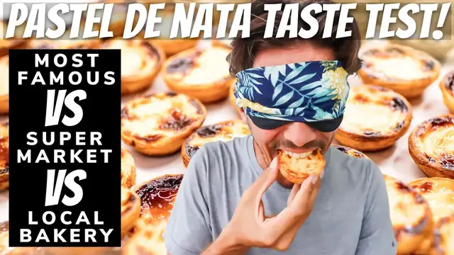 Video thumbnail for LISBON PASTEL DE NATA CHALLENGE | CAN HE TELL THE DIFFERENCE? SHOCKING RESULTS!! 😳 (Portuguese Food)
