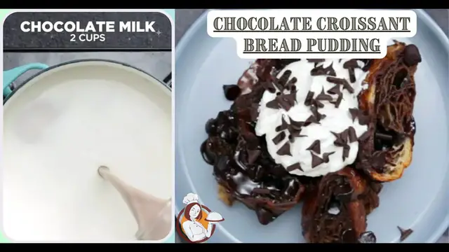 Video thumbnail for Chocolate Croissant Bread Pudding