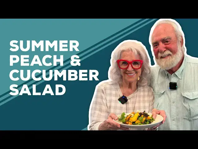Video thumbnail for Love & Best Dishes: Summer Peach and Cucumber Salad with Blackened Fried Shrimp Recipe