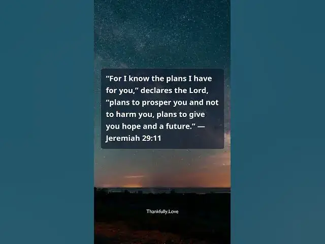 Video thumbnail for Bible Verse of the Day: God’s Plans Bring Hope
