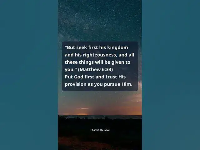 Video thumbnail for Verse of the Day — Matthew 6:33 | Seek First His Kingdom