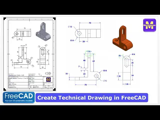 'Video thumbnail for FreeCAD Technical Drawing Tutorial | FreeCAD Tutorial | FreeCAD Drawing | Mechnexus |'