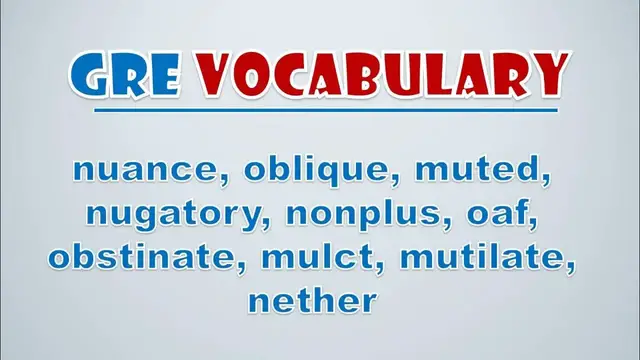 Video thumbnail for GRE Vocabulary: Nuance, Oblique, Muted, Nugatory, Nonplus, Oaf, Obstinate, Mulct, Mutilate, Nether