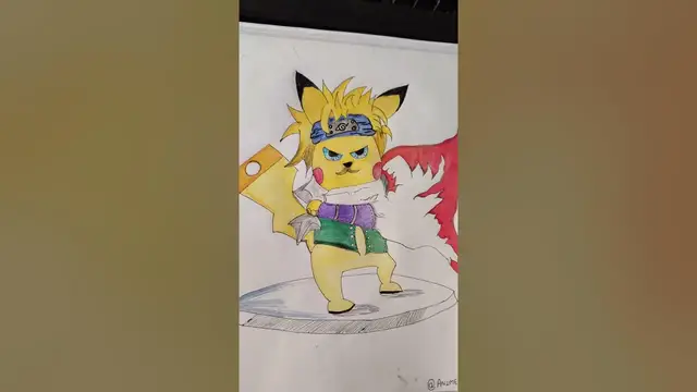 Video thumbnail for Speed Drawing Minato Namikaze + Pikachu | Pokemon Naruto Fusion #shorts #Anime