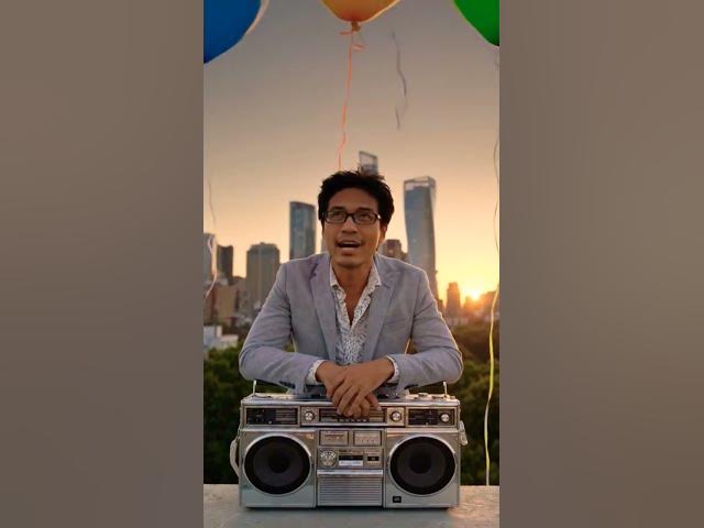 Video thumbnail for What Happens When Old School Tape Player Meets BALLOONS in Front of MODERN SKYSCRAPERS