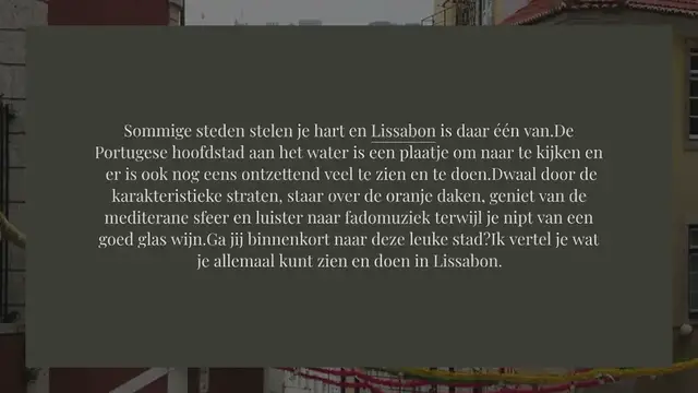 Video thumbnail for 9 X ZIEN EN DOEN IN LISSABON