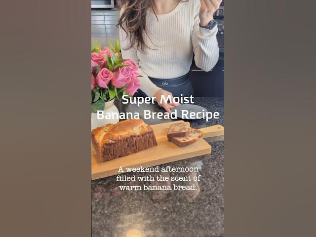 Video thumbnail for Super Moist Banana Bread Recipe 🍌 (Secret Ingredient!) #shorts