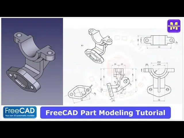 'Video thumbnail for FreeCAD Part Modeling Tutorial | FreeCAD Tutorial | 3D Modeling | Learn FreeCAD | Mechnexus |'